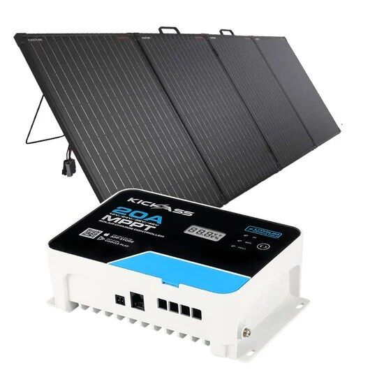 KickAss 200W super-thin portable solar panel with PWM controller