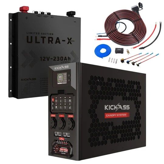 KickAss 230Ah lithium dual-battery and canopy power system package